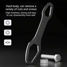 1pc Stainless Steel Dual-Head Universal Bathroom Wrench - Thickened Rust-Proof Hexagonal Multi-Function Tool For Shower Installation - Essential Plumbing Hardware Accessory - Multicolor - View 1