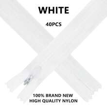 40pcs 21.5 Inch Nylon Invisible Zippers Bulk Zippers Supplies For Tailor Sewing Crafts Clothes Sewing DIY Crafter's Special White - trắng - Xem 4