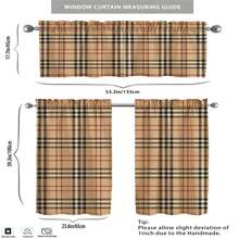 3pcs Retro Plaid Linen Curtains, 2D Flat Design, Suitable For Kitchen, Cafe, Cozy Farmhouse Style Semi-Sheer - Multicolor - View 5