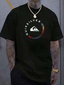 Men's Retro T-Shirt - New Release - Basic Shirt - 100% Cotton - 黑色 - 查看 2