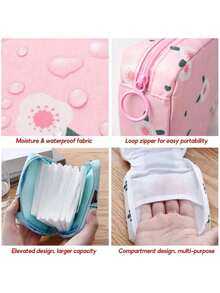 1pc Women/Girls Coin Purse, Tissue Paper Towel Storage Makeup Bag, Travel Pouch, Sanitary Pad Holder, Mini Cosmetic Bag, Sanitary Pad Bag, Back To School Supplies, Travel Essentials, Beach Holiday Vacation Organizer - Multicolor - View 5