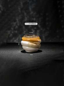 250ml Niche Design Circle Glass Cup, Personalized, Heat-Resistant Water Mug, Iced American/Latte Coffee Cup, Special Beverage Cup - Clear - View 8