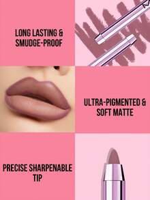 MISSLYN 1pc Perfect Line Lip Liner, Long-Wear High Pigment Lip Makeup, Retractable & Sharpenable Gel Lip Pencil, Smooth Application Natural Finish Smudge-Proof Lip Contour For Daily Wear, Party & Y2K Looks, Gift For Birthday & Holidays, Vegan & Cruelty-Free - #135 - View 5