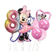7pcs Theme Birthday Balloon Set, Includes Shaped Foil Balloons, Gradient Number Foil Balloons, Heart Decorative Balloons, Background Decoration, Suitable For Birthday Party, Theme Party - Multicolor - View 9