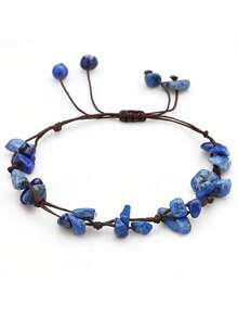 Handmade Beaded Stone Bracelet, Yellow Quartz, Rutilated Quartz, Amazonite, Crushed Stone Jewelry For Women - Bracelet - View 15