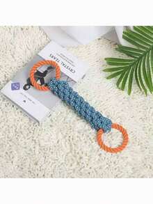1pc Durable Braided Rope Dog Chew Toy, Suitable For Teething, Interactive Tug Of War Game Toy For Medium To Large Dogs - Multicolor - View 6