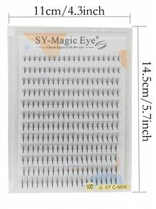 1 Box 240 Cluster False Eyelashes, Wispy Spike Premade Fans, Pointy Base, 10D, Thickness 0.07mm, C/D Curl, 8-15mm/Mixed Length, Soft And Lightweight False Eyelashes Suitable For Beginners, With 10pcs Eye Pads, 10pcs Eyelash Brushes, 10pcs Adjustment Rods, 10pcs Glue Cups - Black - View 3