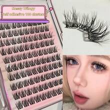 LIMEIKAI 100 Stück klebstofffreie falsche 5D Baby Locken Wimpern aus Kunstmink, natürliches, unordentliches, schluffiges, realistisches Haar - C - Übersicht 12