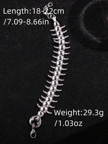 1件时尚朋克摇滚创意独特精致百搭古怪可爱蜈蚣手链，适合男士日常佩戴、节日和派对场合 - 彩色 - 查看 9