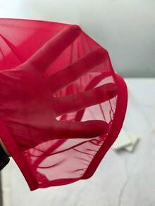 1 Stück sexy transparente Mesh Herren Unterhose mit voller Abdeckung und niedriger Taille, rote dreieckige Unterwäsche - Rot - Übersicht 4