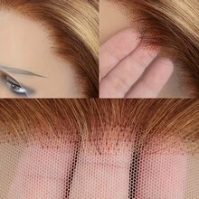 10英寸短直发 P4/ 27色波波头蕾丝前真人发假发渐变挑染预拔毛13x4波波头蕾丝前假发 - S4/27 - 查看 7