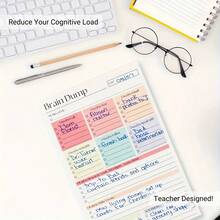 50-Page Brain Dump & To-Do List Notebook, A5 Size Daily Task Manager Suitable For Self-Planners, Project Managers & Personal Organization, Minimalist Notebook, Premium Finish, High-Quality Paper, Planning Tool, Brain Dump Journal - Multicolor - View 2