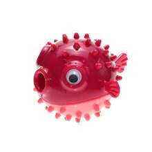 Söt röd pufferfisk kattleksak, spikig tuggresistent kattleksak, interaktiv självlekande kattleksak - Röd - Visa 7