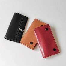 1pc New PU Leather Tobacco Pouch, 3-Layer Soft Leather With Hidden Buckle, Waterproof Imitation Leather Tobacco Bag, Humidor Pipe Bag, Portable Retro Hand-Rolled Tobacco Pouch - Multicolor - View 3