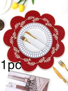 Bộ 1/2/4 tấm lót bàn bằng vải thêu, thích hợp trang trí bàn tiệc cưới, kiểu dáng tối giản thanh lịch phong cách Châu Âu, họa tiết sao và trăng. - Nhiều màu - Xem 37