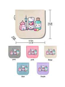 Bolsa de medicina portátil, bolsa de almacenamiento con patrón de pastillas y jeringas de dibujos animados lindos, organizador de medicina compacto y kit de primeros auxilios, kit médico portátil, conveniente para viajes, uso diario/exterior/viajes/dormitorio, accesorio médico esencial para personas conscientes de la salud y viajeros frecuentes, bolsa de medicina pequeña de tela multifuncional, bolsa de primeros auxilios médica portátil, bolsa de medicina para viajes al aire libre, bolsa de almacenamiento de medicina de primeros auxilios para dormitorio, kit de supervivencia, bolsa de almacenamiento de cuidado de la salud diario, regalo del Día del Maestro, regalo de regreso a la escuela, regalo de Pascua - Multicolor - Ver 10