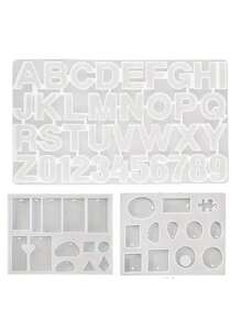 3件套包括珠宝模具、阿拉伯字母模具、珠宝模具、水滴形硅胶模具和由UV树脂制成的DlySilicone模具 - 字母 - 查看 1