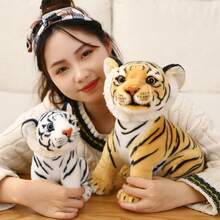 1pc Realistic Tiger Plush Stuffed Animal Doll, Soft Doll, Birthday Gift, Mascot, Children Pillow, Holiday Gift - Multicolor - View 5