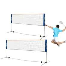 Red de bádminton con postes, fácil instalación, de nailon, para deportes al aire libre, parques, gimnasios y césped. - Azul - Ver 5