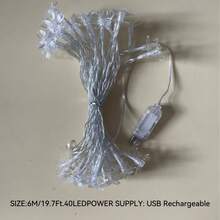 1串 3/6/10米 20/40/80颗LED灯珠 USB樱花装饰灯串，适用于花园、家居、派对、节日、婚礼、小径、生日、乡村、庆典、四季装饰 - USB櫻花 - 查看 9