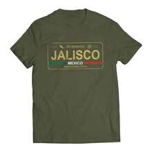 Jalisco Mexico License Plate T-Shirt - Playera con Placa de Carro Men's Graphic T-Shirt - Blanco y negro(no personalizable) - Ver 4