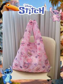 Disney 1 Pc Officially Licensed Stitch Pattern Storage Bag High-Capacity Foldable Tote Bag Portable Storage Bag Lightweight Shopping Bag Official Licensed - Verifiable For Lady/Girls/Teens/Students For Daily/Outing/Shopping/Valentine's Day - Multicolor - View 12