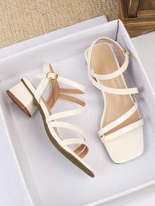 Women's High Heel Sandals, Elegant For Party, Vacation, Fashion Retro Basic Casual Commuting Business - White - View 5