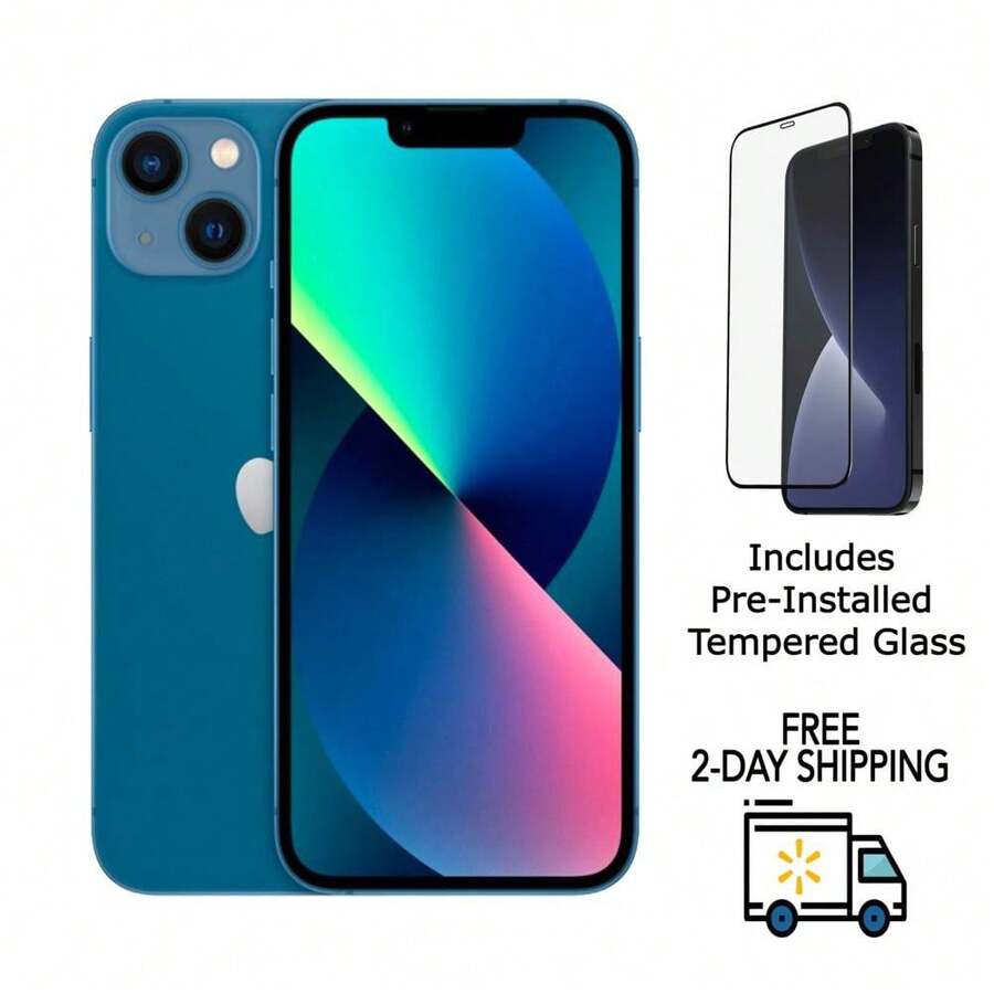 Refurbished Apple IPhone 13 Mini A2481 (Fully Unlocked) 128GB Blue (Grade B) W/ Pre-Installed Tempered Glass - 藍色B級預裝強化玻璃 - 查看 1