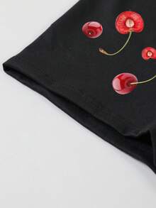 情人节男士白色樱桃和嘴唇印花三角裤，弹性舒适节日内裤 - 黑色 - 查看 7