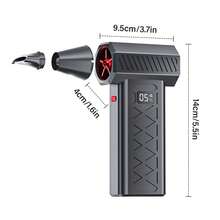Snow Whiz Turbo Blower,130,000RPM Mini LED Turbo Snow Blower,Snowwhiz Turbo Blower Handheld,Turbo Breeze Electric Blower,Air Duster Cordless Cleaner For Car Windshield Winter Snow Cleaning Home - 黑色 - 查看 3