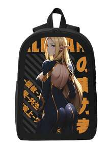 Graphic Backpack Travel Bag For School, Work, Travel, Perfect For Students, Teens, Adults, Gamers And Anime Fans - màu đen - Xem 2