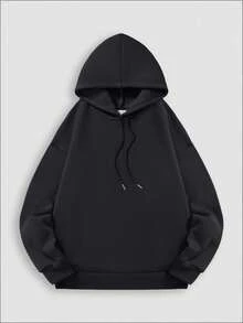 ROOKIE' Unique Letter Print Hoodie, Warm For Autumn/Winter - Black - View 6