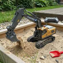 LUMIARTISAN 11 Channel RC Excavator | 1:24 Scale Realistic Construction Toy With Lights & Sounds | Rechargeable STEM Gift For Kids - Hot - 查看 3