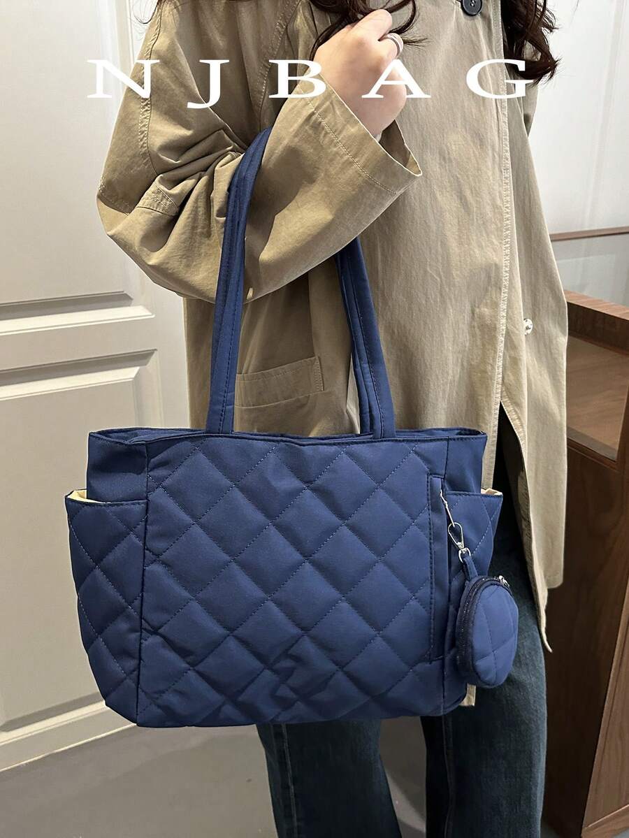 Solid Color Lightweight Student College Style Casual Large Capacity Tote Bag For Outing, Sisters, Best Friends