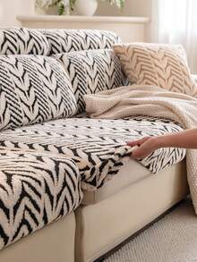 1件装优质绗缝沙发套，360°环绕式座垫套，可机洗，防褪色防掉毛，四季皆宜，保护沙发免受猫抓。 - 黑色 - 查看 4