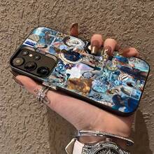 Funda Mermaid Ocean Vibes compatible con fundas ,  17,  16 Pro Max,  15 Pro Max,  13 y  12. Panel trasero láser personalizado y colorido mejorado con marco en contraste, aspecto de alta gama y tacto más cómodo. Fabricada en TPU, ofrece protección contra golpes y caídas. Un regalo perfecto para familiares, amigos, seres queridos, novios/novias, y para festividades y aniversarios. - Negro - Ver 4