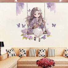 New Swing Girl Cute Cartoon Stickers Romantic Home Wall Stickers Car Stickers Scratch Waterproof. - Multicolor - View 9