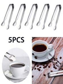 4.2英寸迷你不锈钢食品夹，银色冰夹，适用于开胃菜、茶会、咖啡吧、糖果、甜点 - 迷你金色冰夾 - 查看 8