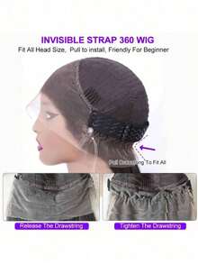 ZHENDEFA 360 Degree Full Lace Frontal Wig, Pre-Trimmed Wavy Hair, #4 Brown Lace Front Wig, 200 Density High Definition Transparent 360 Degree Lace Frontal Wig For Women - S4 - View 12