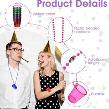 1 pieza Cadena de copa de plástico transparente con cuentas, conector de cuentas para fiesta - Multicolor - Ver 6