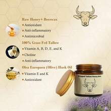 Beef Tallow For Skin - Organic Grass Fed Whipped Moisturizer With Honey Balm, Natural Hydrating Cream For Face & Body, Relief For Dry & Sensitive Skin, 4.23oz - Multicolor - 查看 6