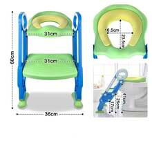 Training Toilet Seat With Step Stool, Foldable, Height Adjustable, Blue-Violet/Blue-Green. - Bleu-vert - View 3