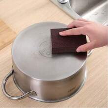 1/5/10/20pcs Set, Scouring Pad, Steel Wire Brush, Pot Cleaning Descaling Sponge, Pot Brush, Rust Removing Sponge, Dishwashing Sponge Block, Anti-Fouling Scouring Pad, Cleaning Cloth, Heavy Duty Decontamination, Rust Removing Pot Brush Kitchen Cleaning Cloth Abrasive Sponge - Brown - View 7