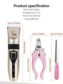 高级宠物毛发修剪套装，电动精密剃须技术，温和修剪设计，适合专业家庭美容，静音犬猫毛发修剪器 - 彩色 - 查看 10