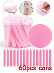 60 Pieces Of Compressed Facial Cleansing Sponge, Natural Cellulose Beauty SPA Sponge, Suitable For Beauty Care, Facial Cleansing, Exfoliation Masks And Makeup Removal - Pink - View 11