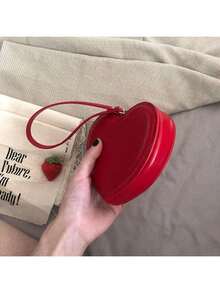 Ins Red Heart Coin Purse PU Card Holder Coin Purse Female For Women Money Wallet Mini Wallet Purse Wallet Small Wallet Wristlet Wallet - Red - View 10