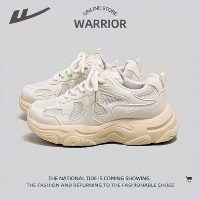 WARRIOR 1 đôi giày thể thao đa năng thoáng khí, giày casual cổ thấp bằng lưới, màu sáng tối giản