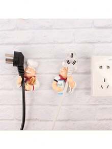 1pc Cute Cartoon Power Cord Organizer Holder - Strong Adhesive Hook, Wall Mountable, Decorative Bathroom Accessory, Home & Bathroom Decor, Bathroom Storage, Autumn Decor, Back To School Decor - Multicolor - View 10