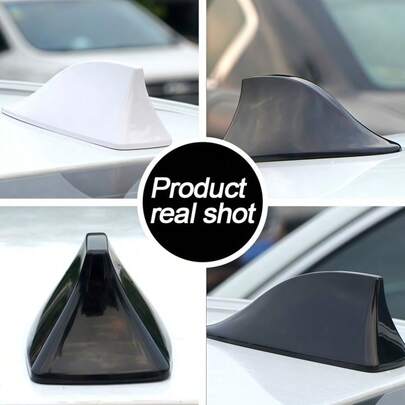 1个多色鲨鱼鳍天线，带橡胶垫圈的汽车车顶装饰，通用型，适用于现代和经典车型，汽车外饰配件