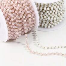 1米不锈钢水晶珠链，彩色雕刻珠链，适合DIY波西米亚风格首饰制作，手链、项链、脚链等配饰 - 珠鍊 - 查看 6